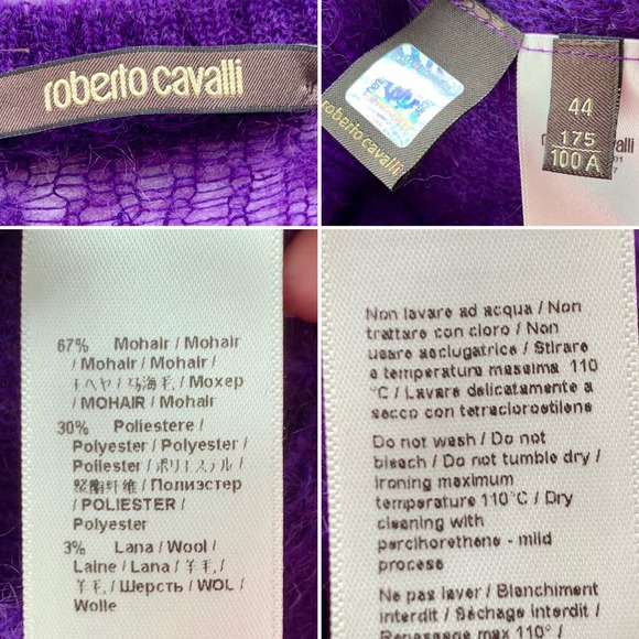 Roberto Cavalli Tiger Print Oversized Mohair Sweater Size 8 - Picture 12 of 14